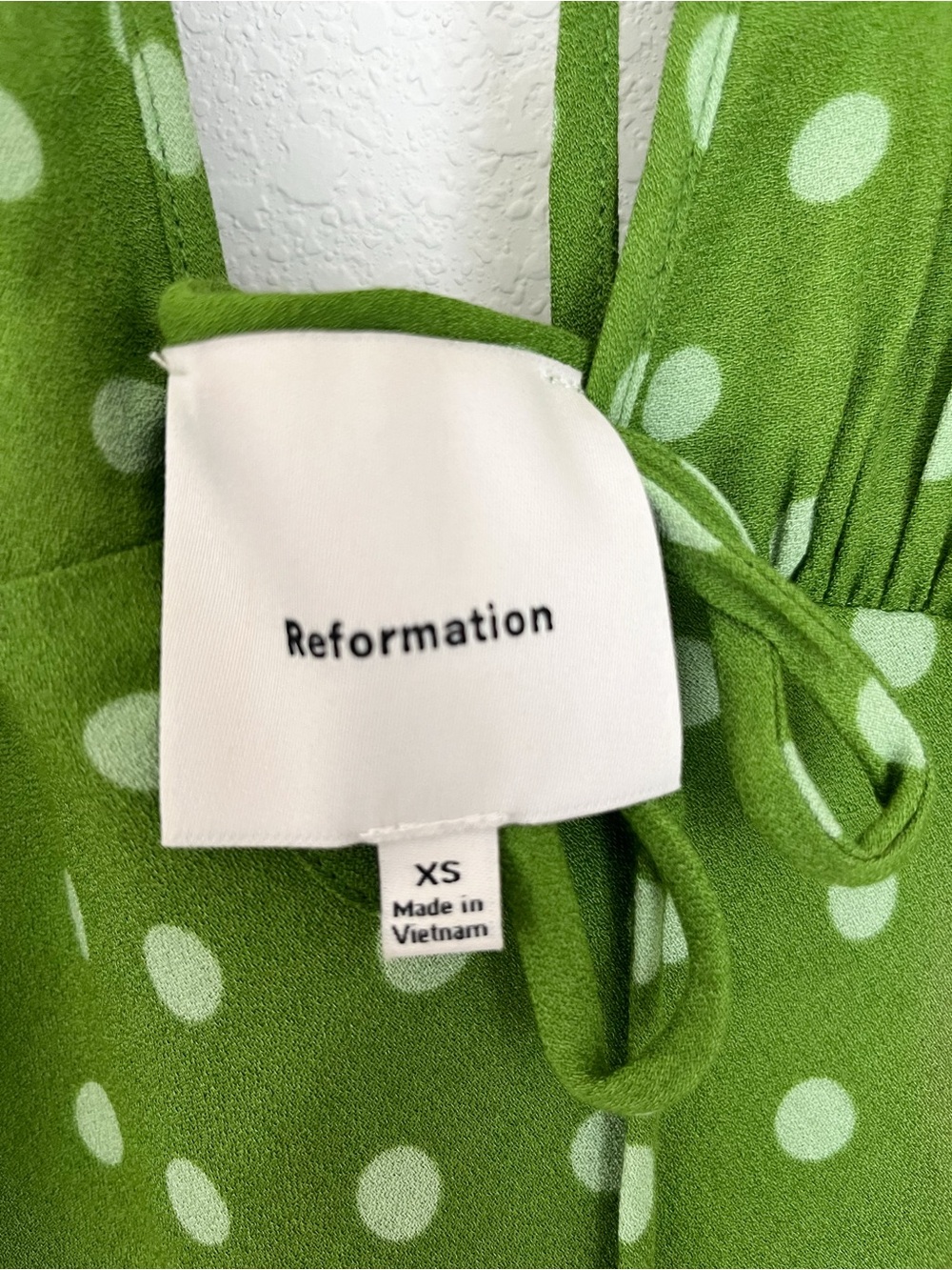 Reformation Fiora Dress Salad Dot Green Polka Dot Halter XS - Picture 5 of 6